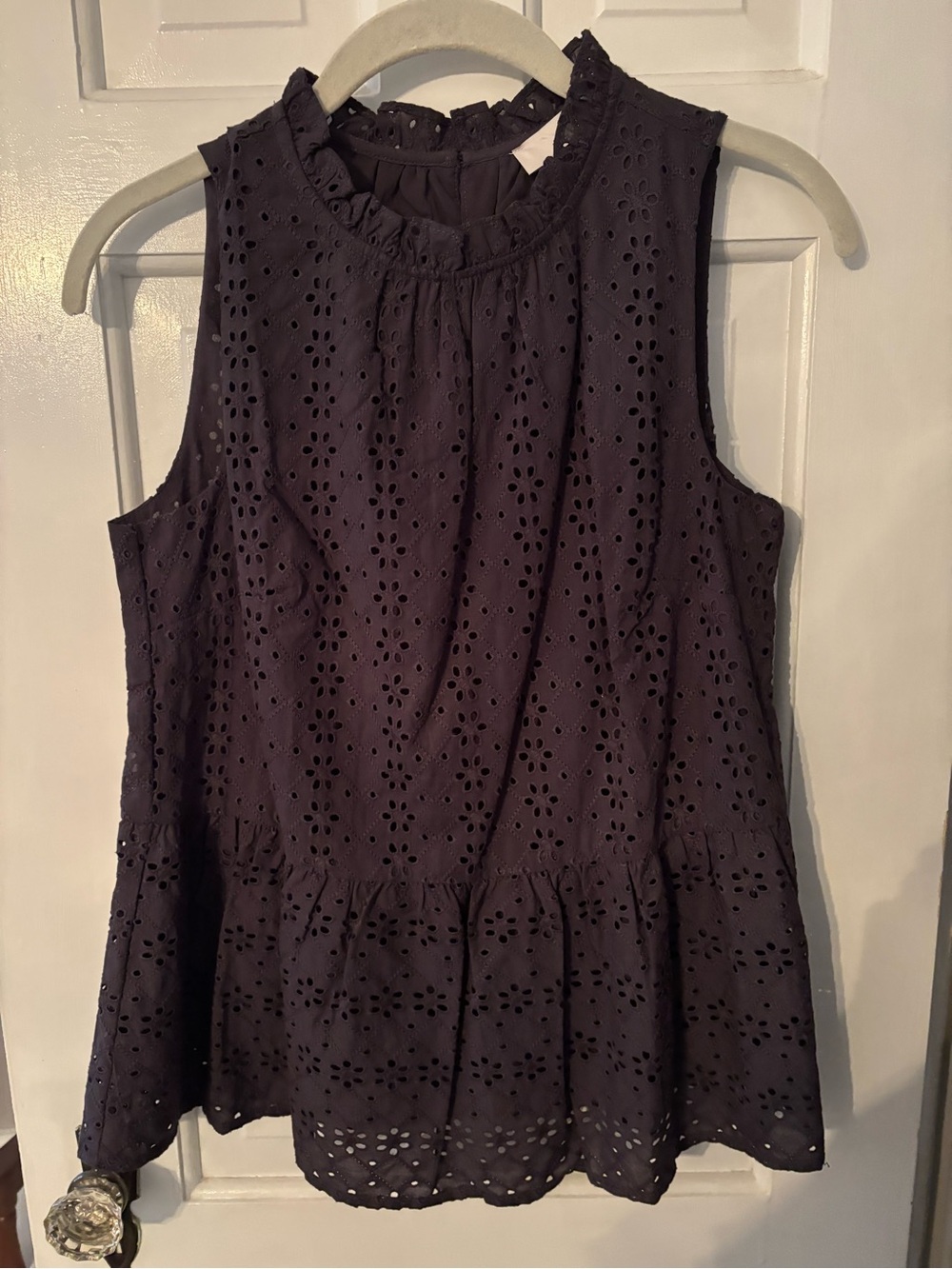 Loft Women’s Eyelet Ruffled Sleeveless Top